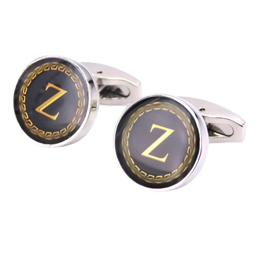 Personalized Monogram Black Cufflinks