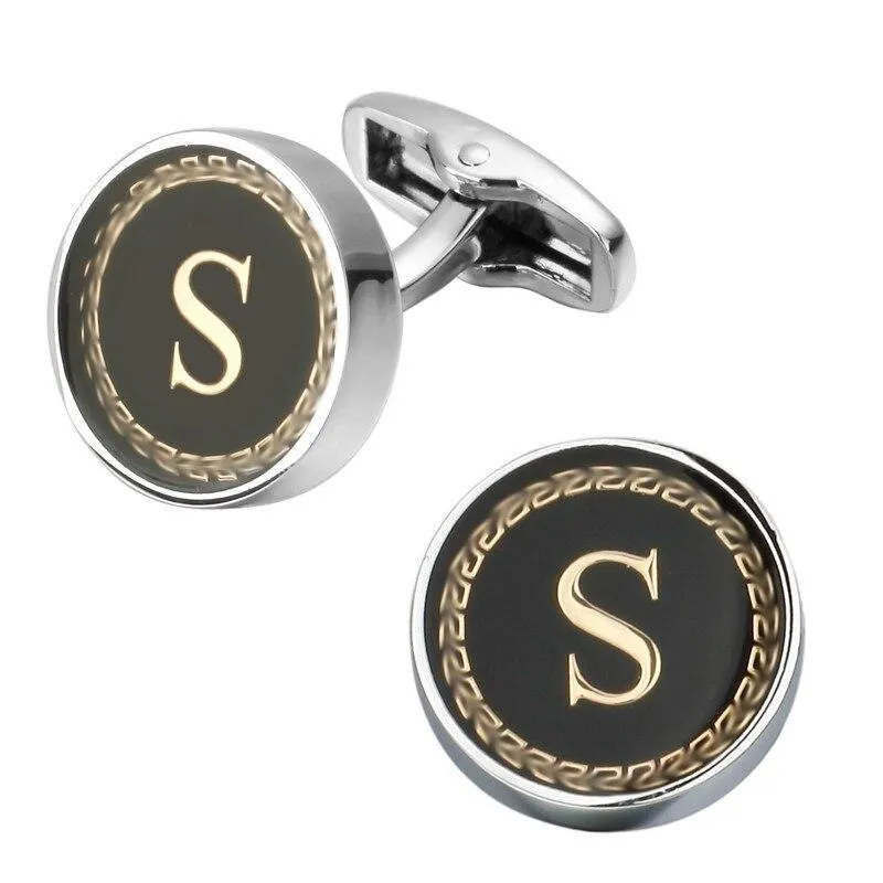 Personalized Monogram Black Cufflinks