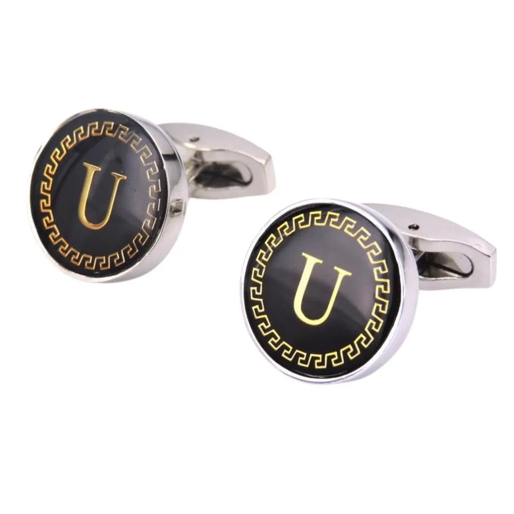 Personalized Monogram Black Cufflinks