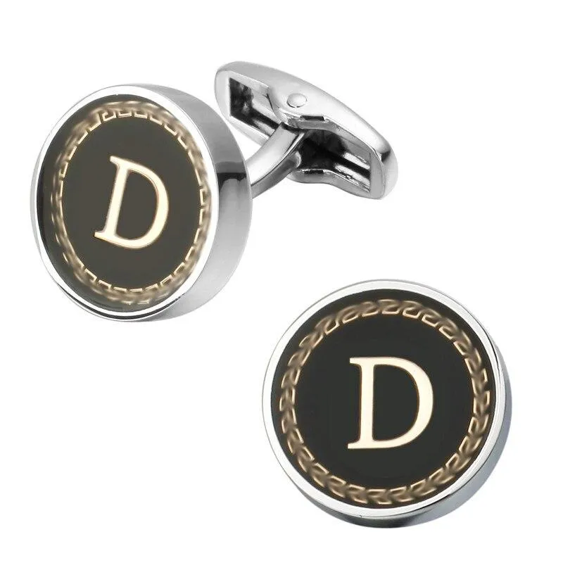 Personalized Monogram Black Cufflinks