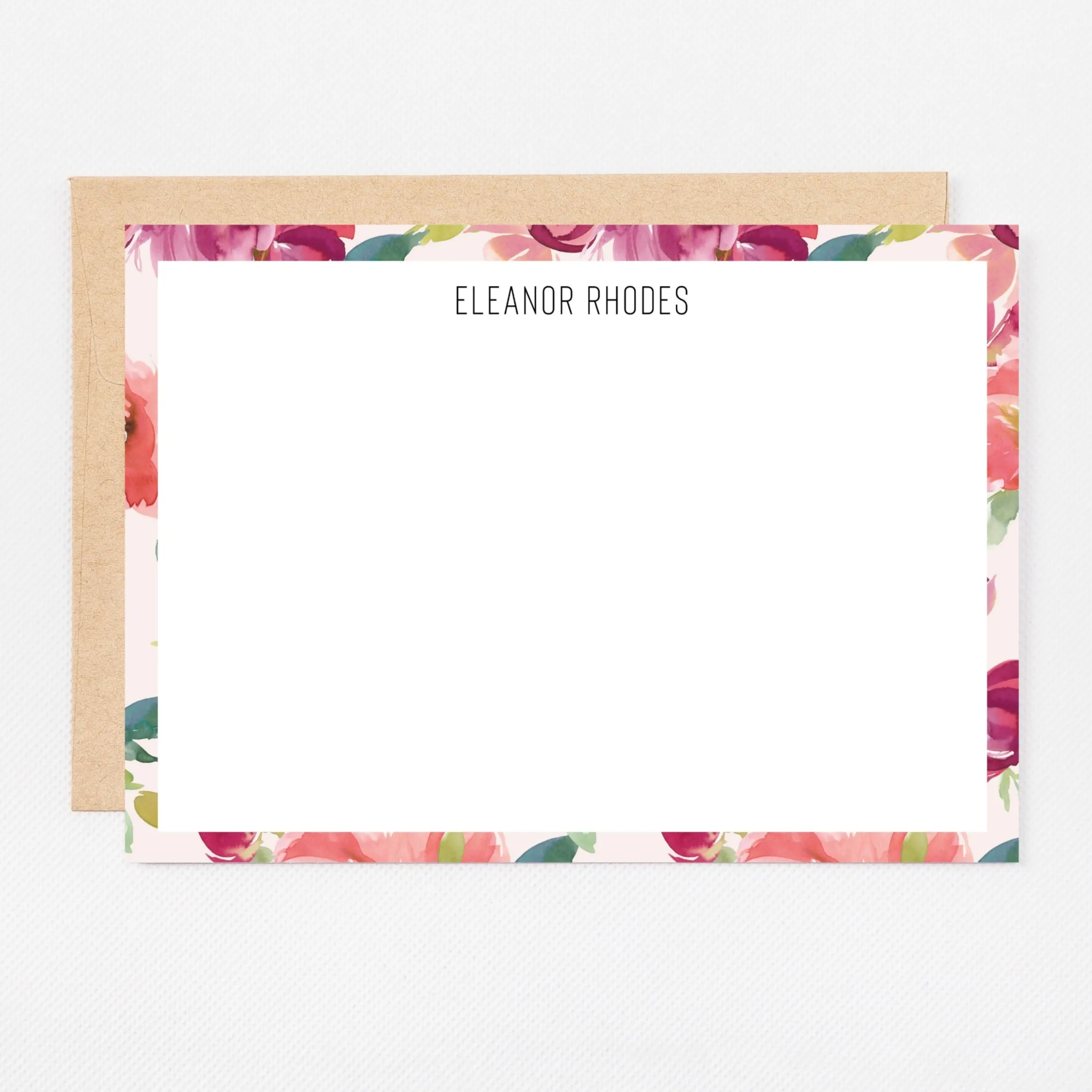 Personalized Stationery Notecards | Blush Watercolor Set