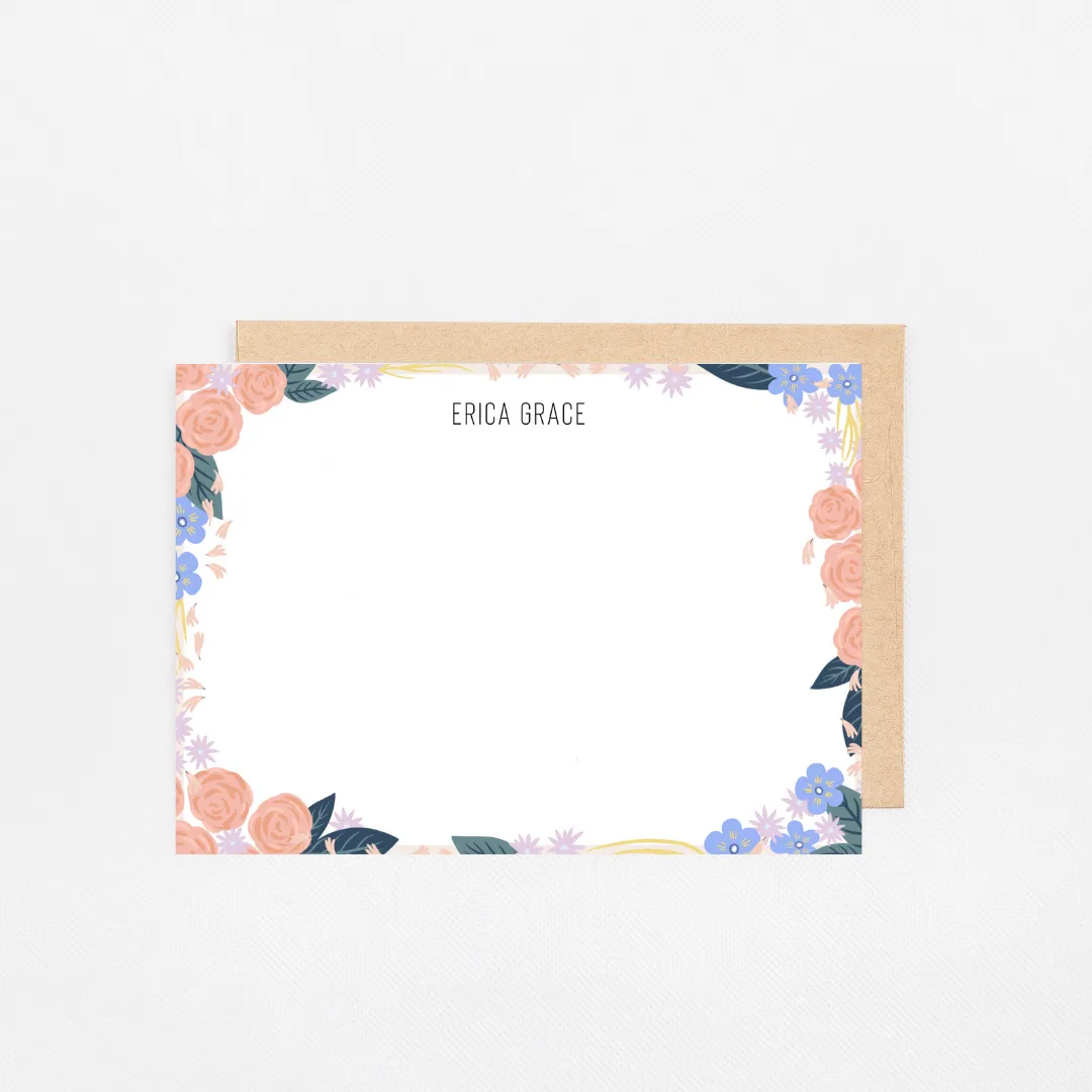 Personalized Stationery Notecards | Flower Field Set