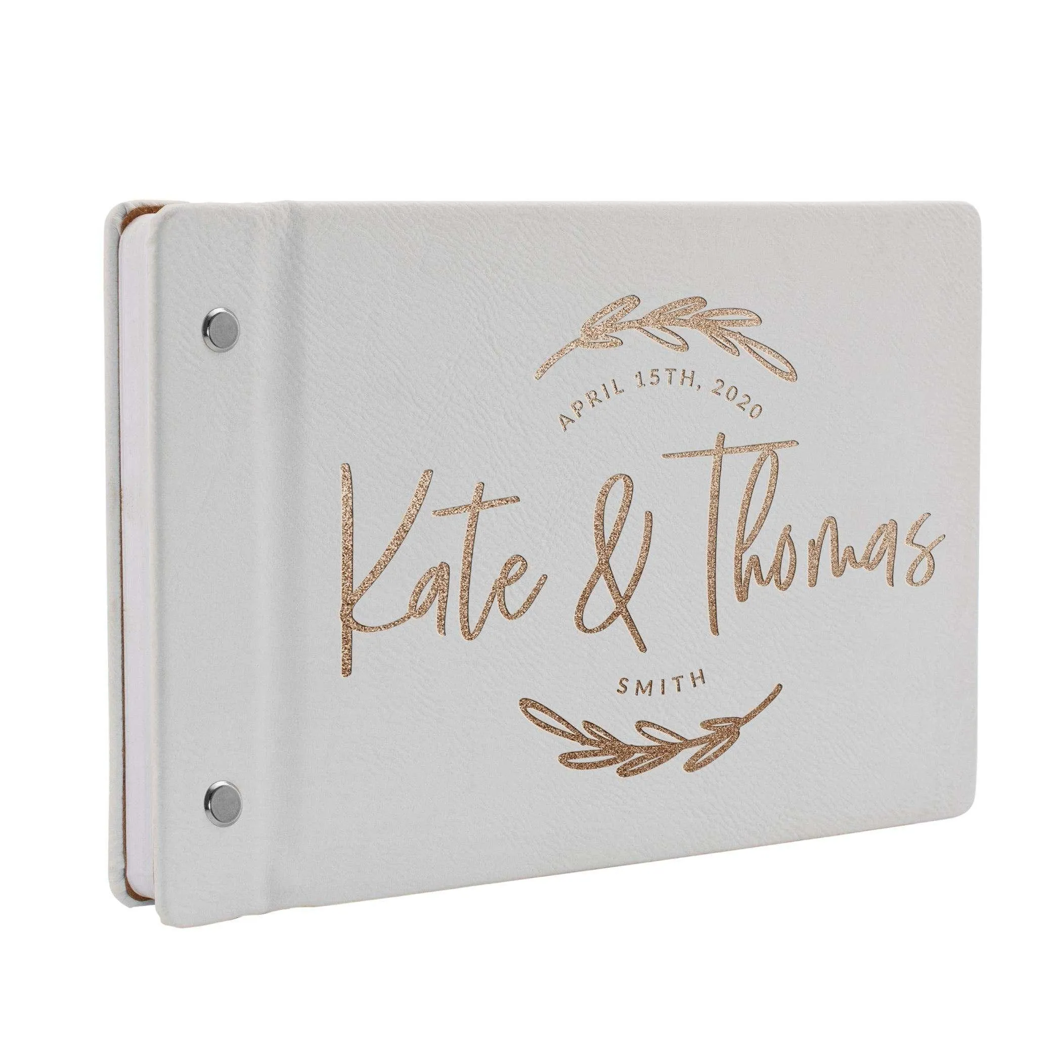 Personalized Wedding Guest Book - Custom Oval Floral Design Guest Book