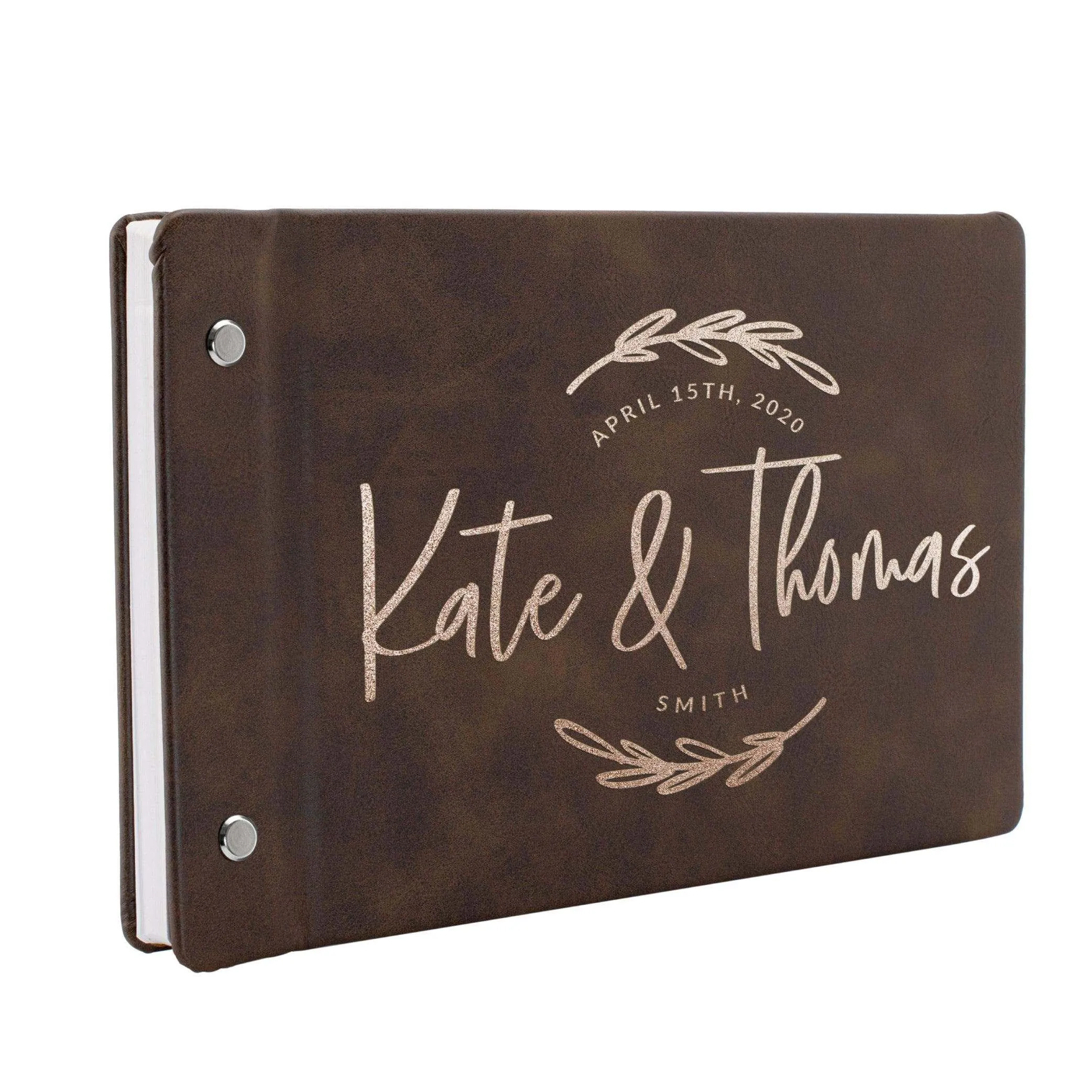 Personalized Wedding Guest Book - Custom Oval Floral Design Guest Book