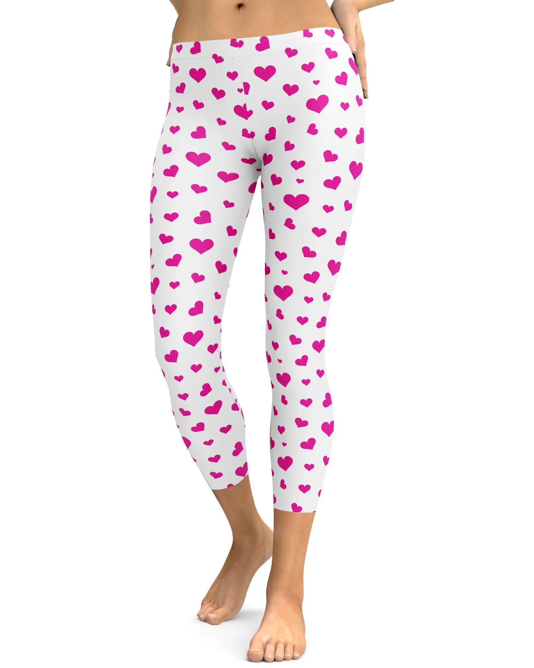 Pink Hearts Capris