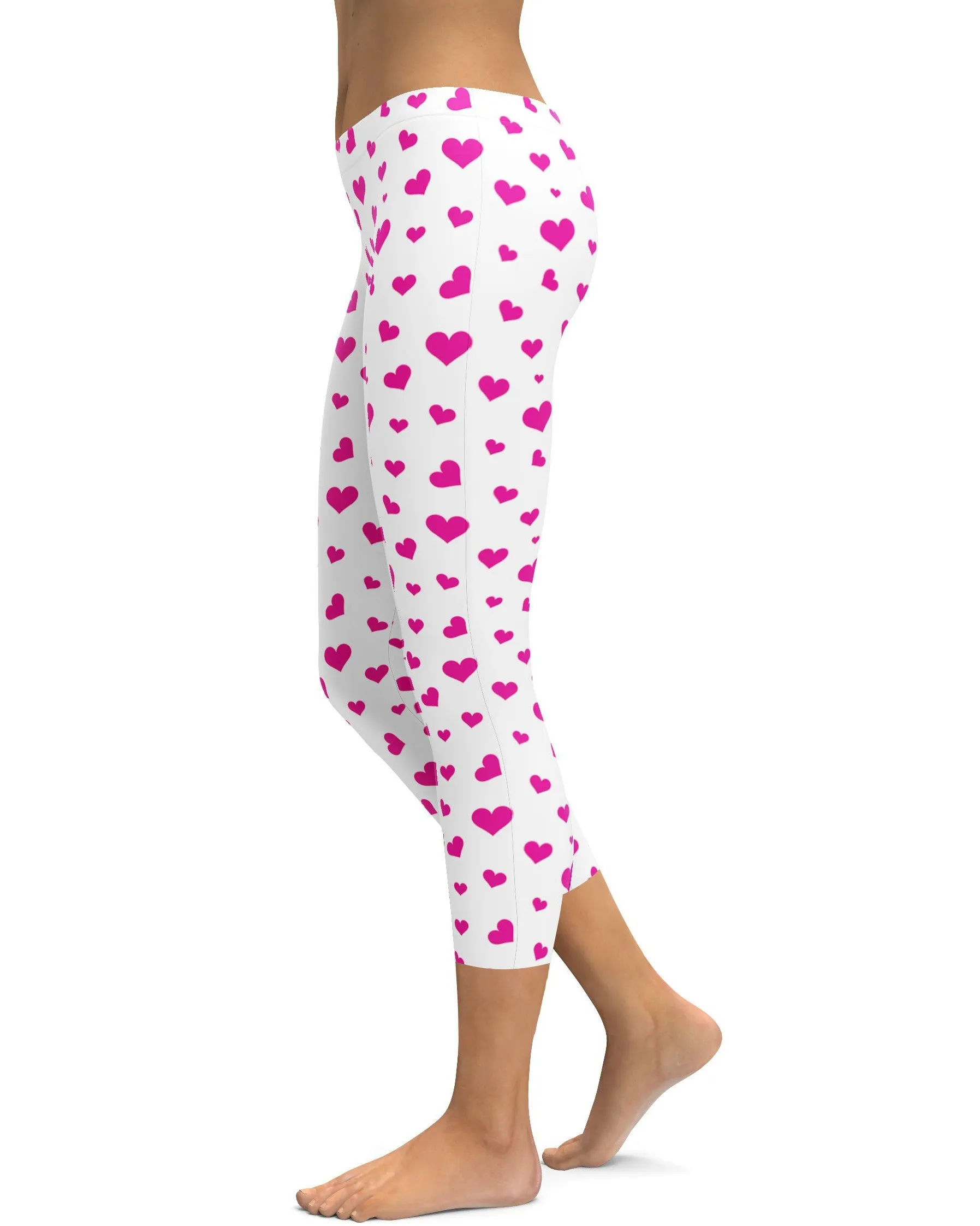 Pink Hearts Capris