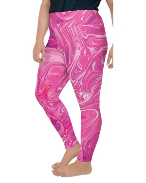 Pink Swirl Plus Size Leggings