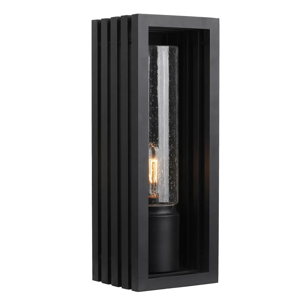 Portico Medium Square Matt Black Coach Exterior Light