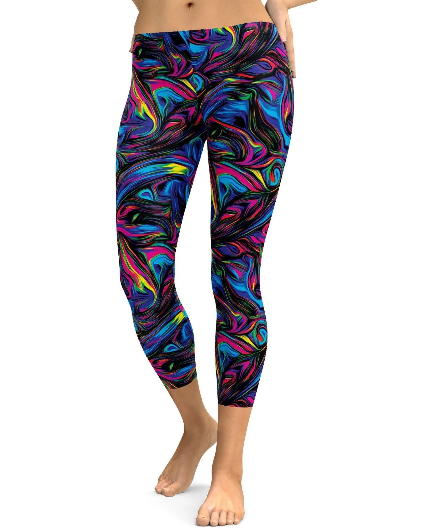 Psychedelic Neon Paint Capris