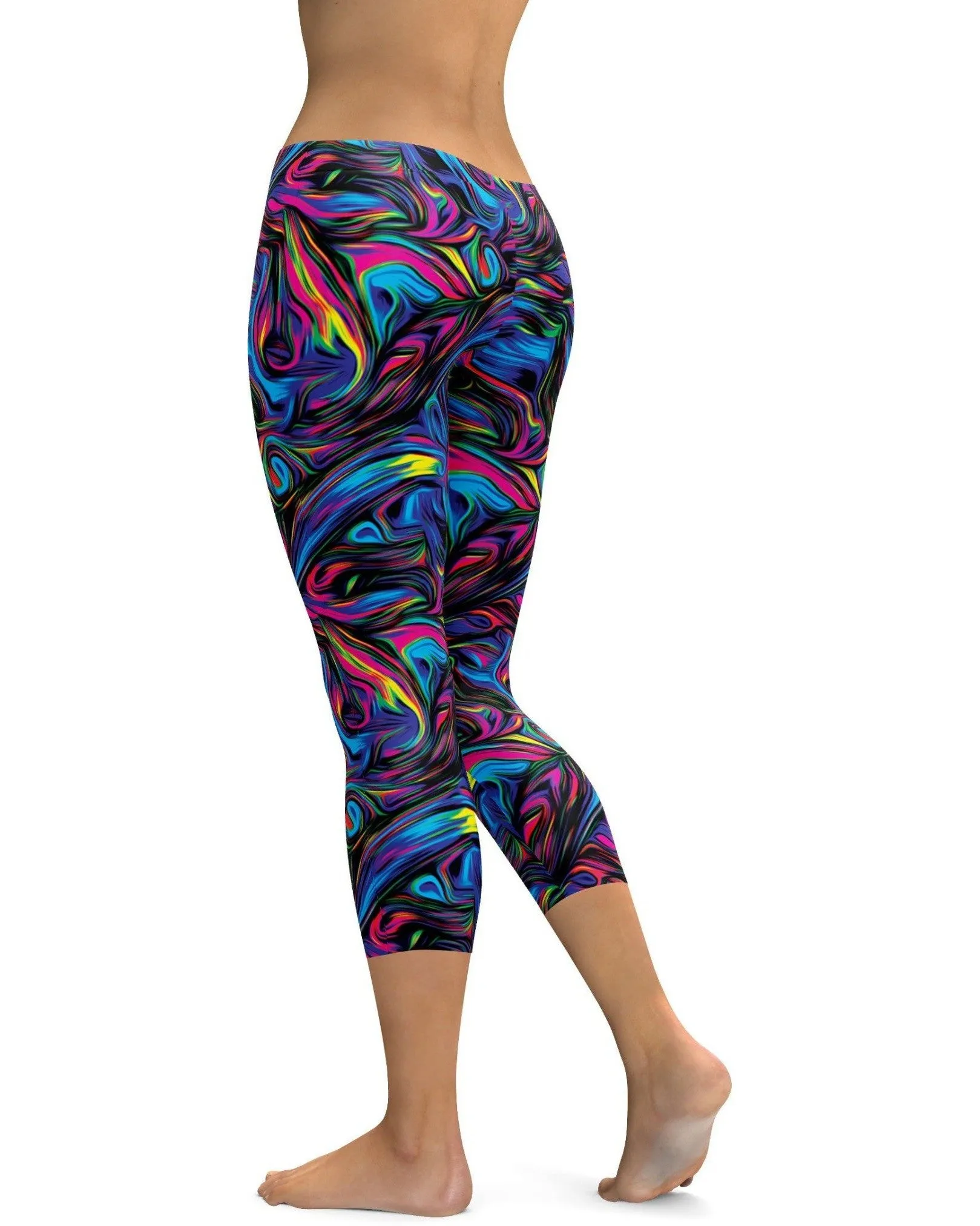 Psychedelic Neon Paint Capris