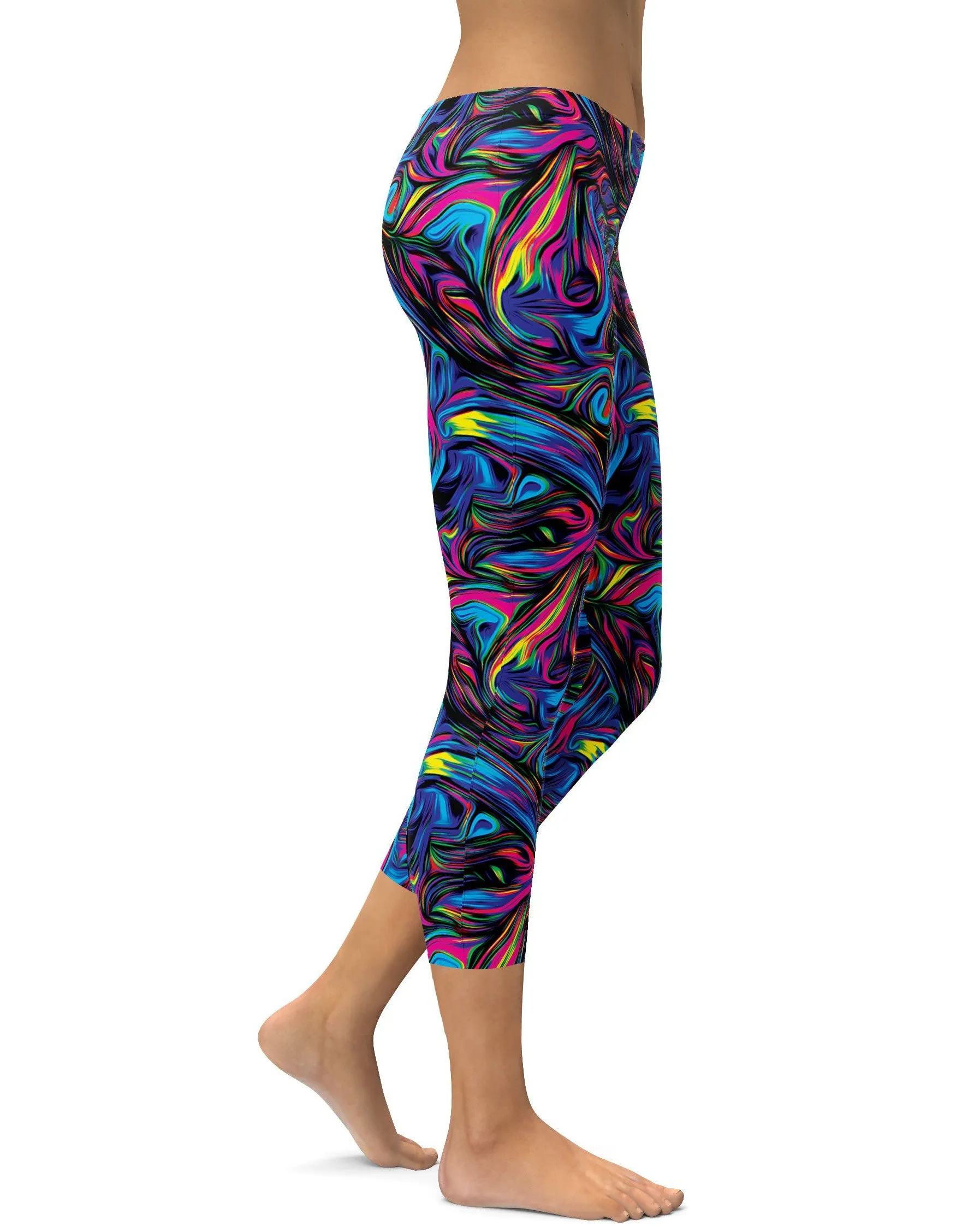 Psychedelic Neon Paint Capris