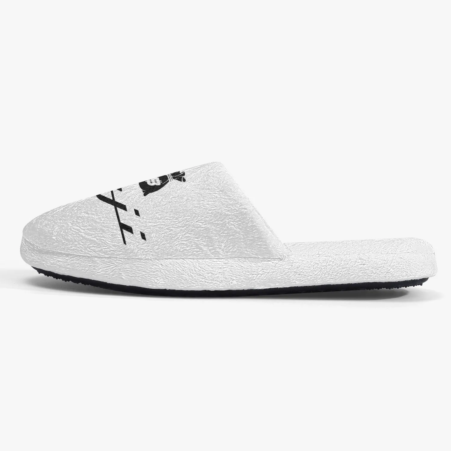 "Benji" White (Black logo) Classic Cotton House Slippers