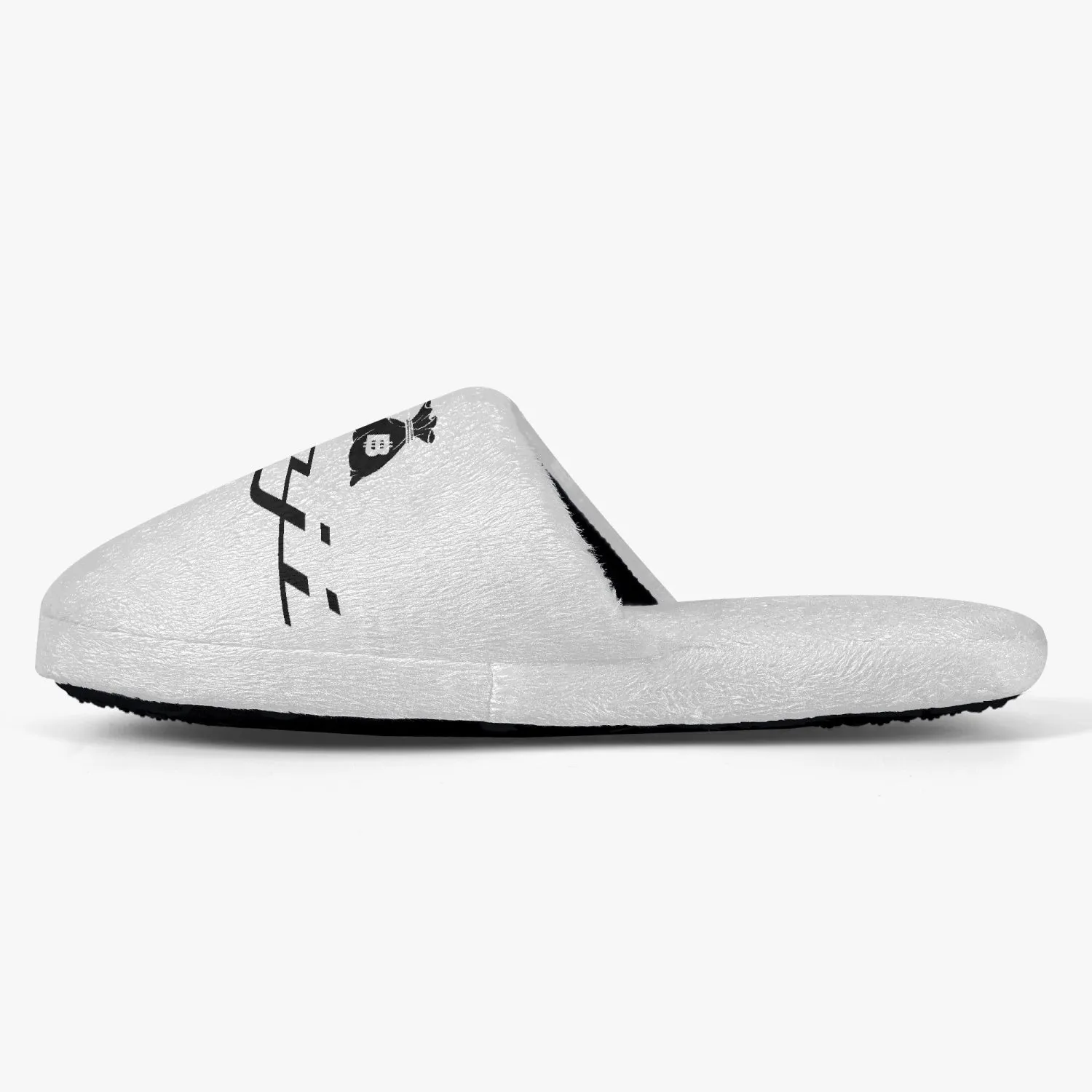 "Benji" White (Black logo) Classic Cotton House Slippers