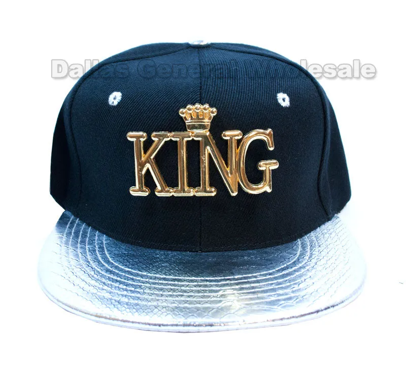 "KING" Trendy Snap Back Flat Bill Caps Wholesale