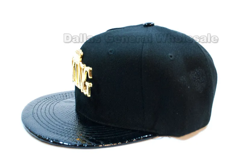 "KING" Trendy Snap Back Flat Bill Caps Wholesale