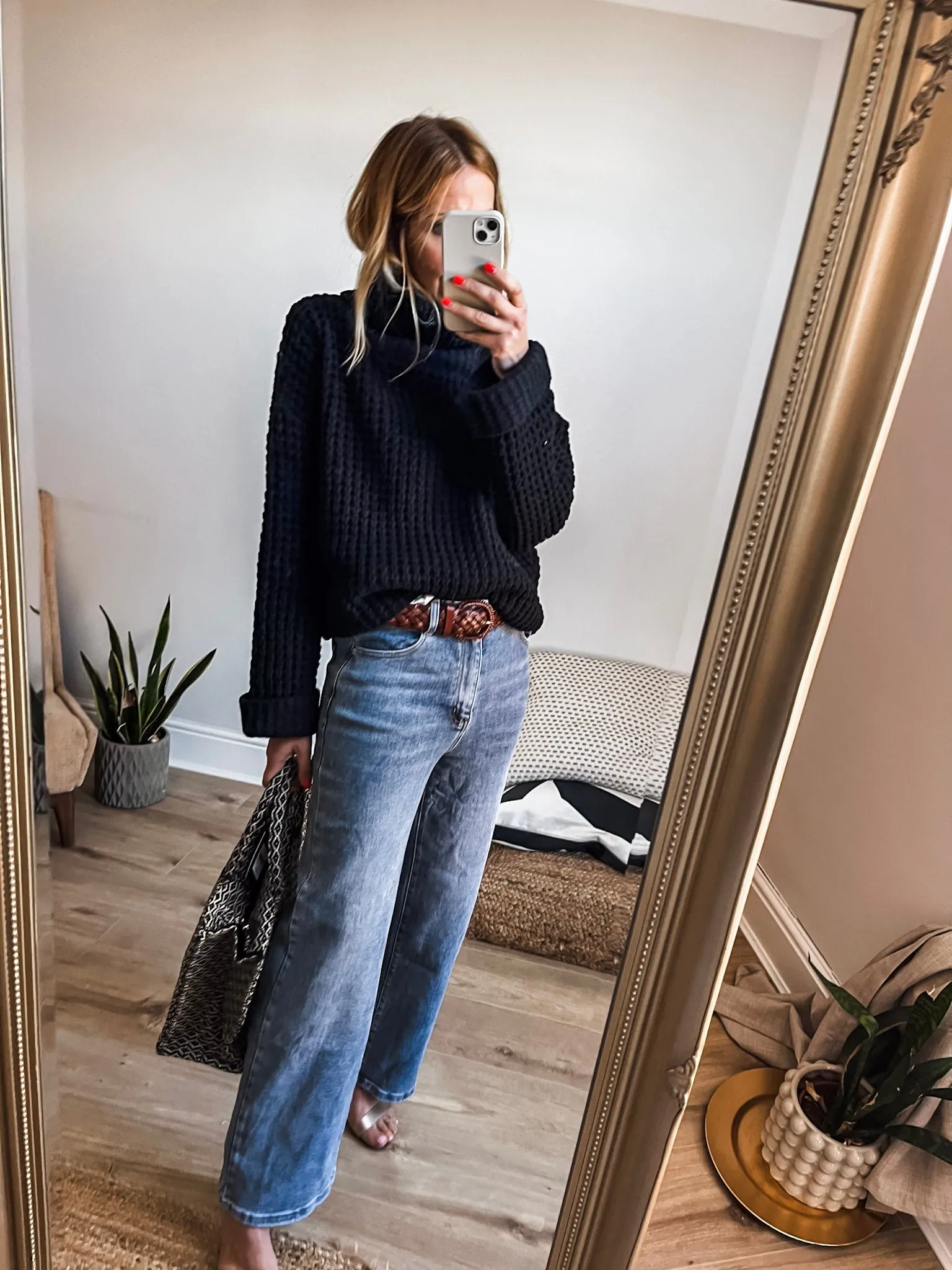 Roll Neck Chunky Cropped Jumper