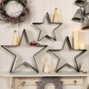 Rustic Cut Out Metal Stars With Ridges