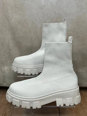 Sasha Cream Sock Boots