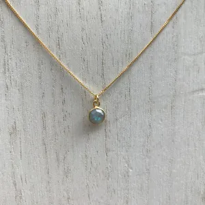 Second Aura Faceted Labradorite Pendant (Gold)