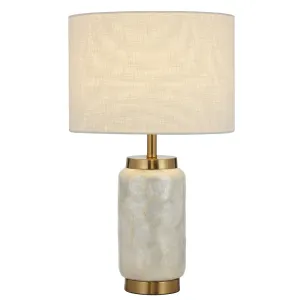 Seneca White and Gold Modern Art Deco Table Lamp