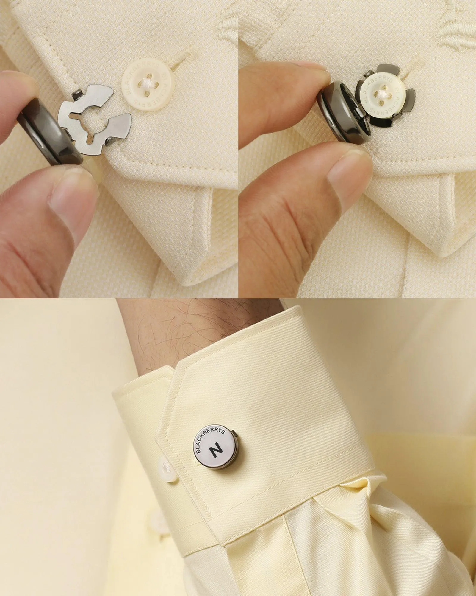 Shirt Button Cover With Alphabetic Initial-N