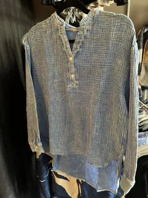 SHIRT- LANA'S STONE WASHED LINEN SHIRT