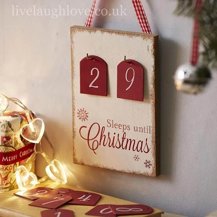 Sleeps Until Christmas Countdown Plaque