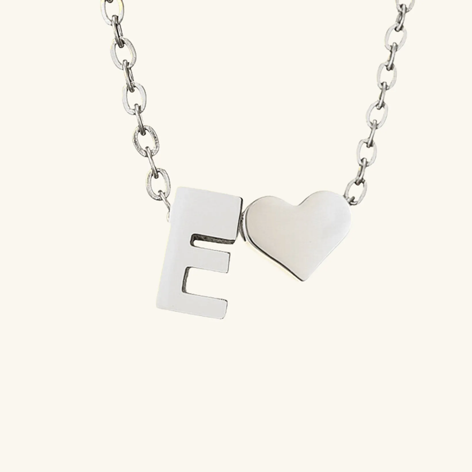 Small Heart Initial Letter Necklace