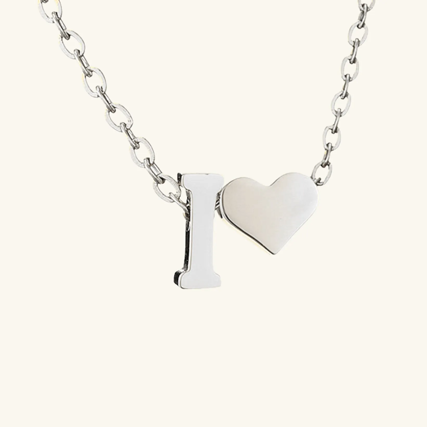 Small Heart Initial Letter Necklace