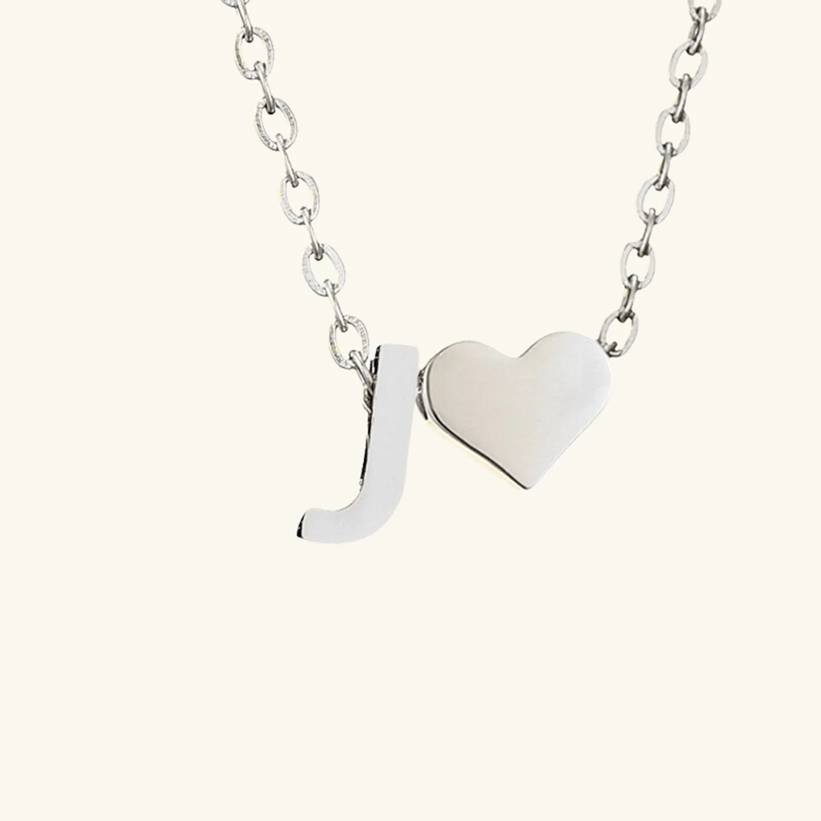 Small Heart Initial Letter Necklace