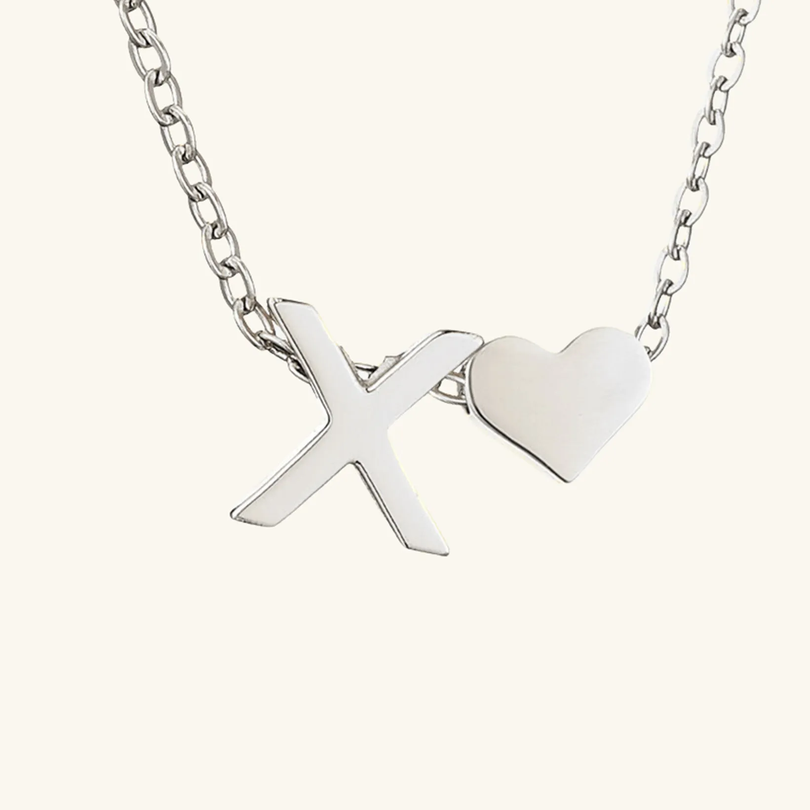 Small Heart Initial Letter Necklace