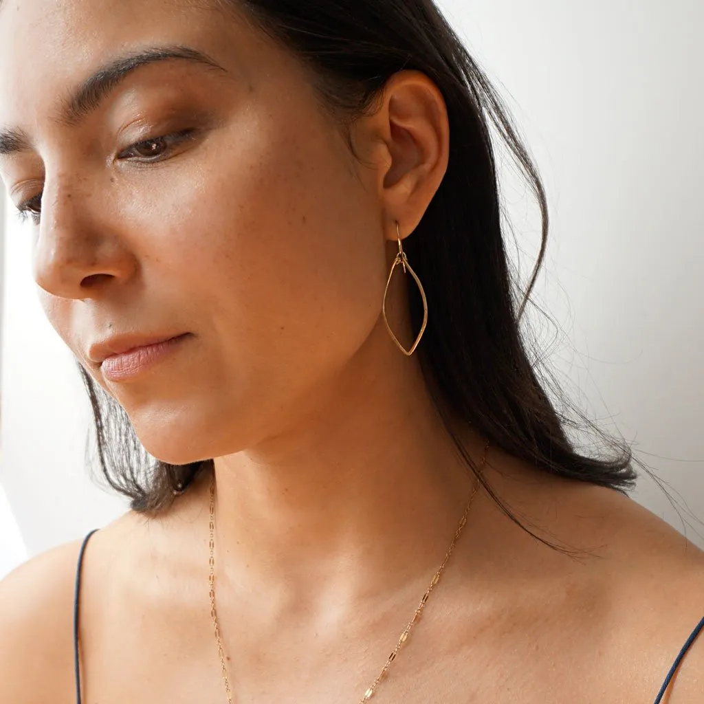 Small Leaf Hoop Earrings