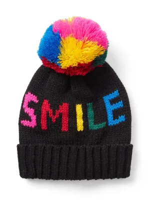 'Smile' Pom-Pom Hat