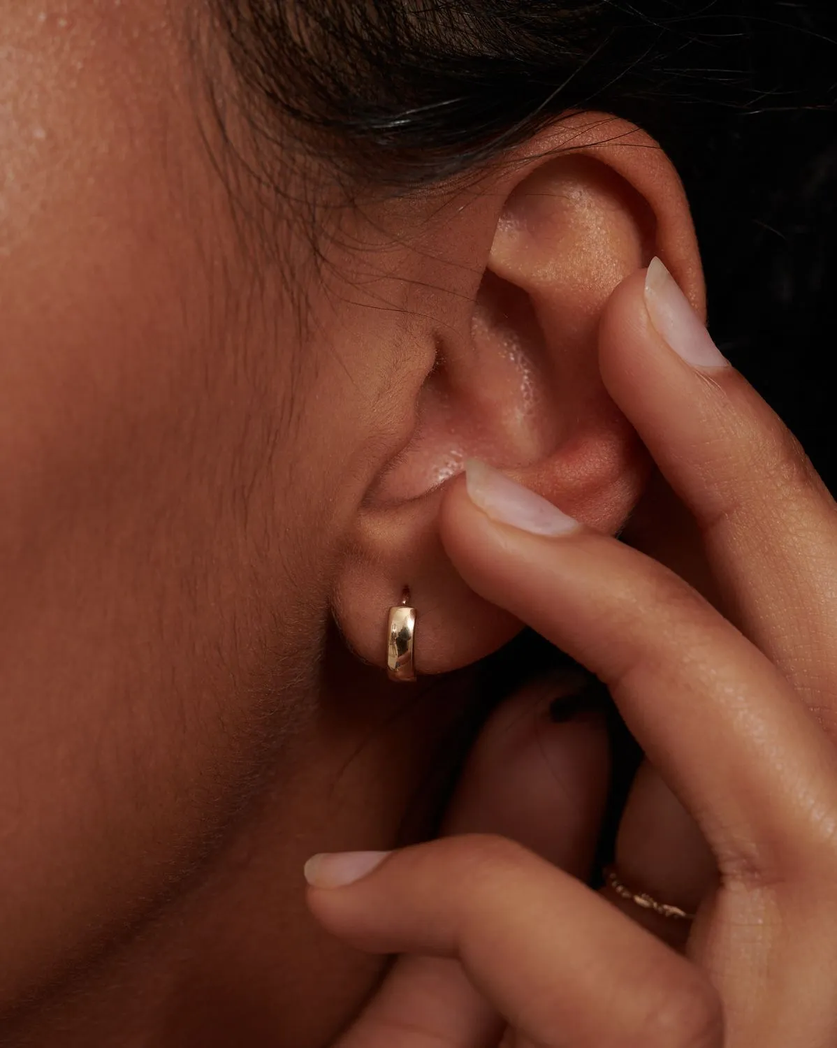 Solid Gold Bold Dome Hoops