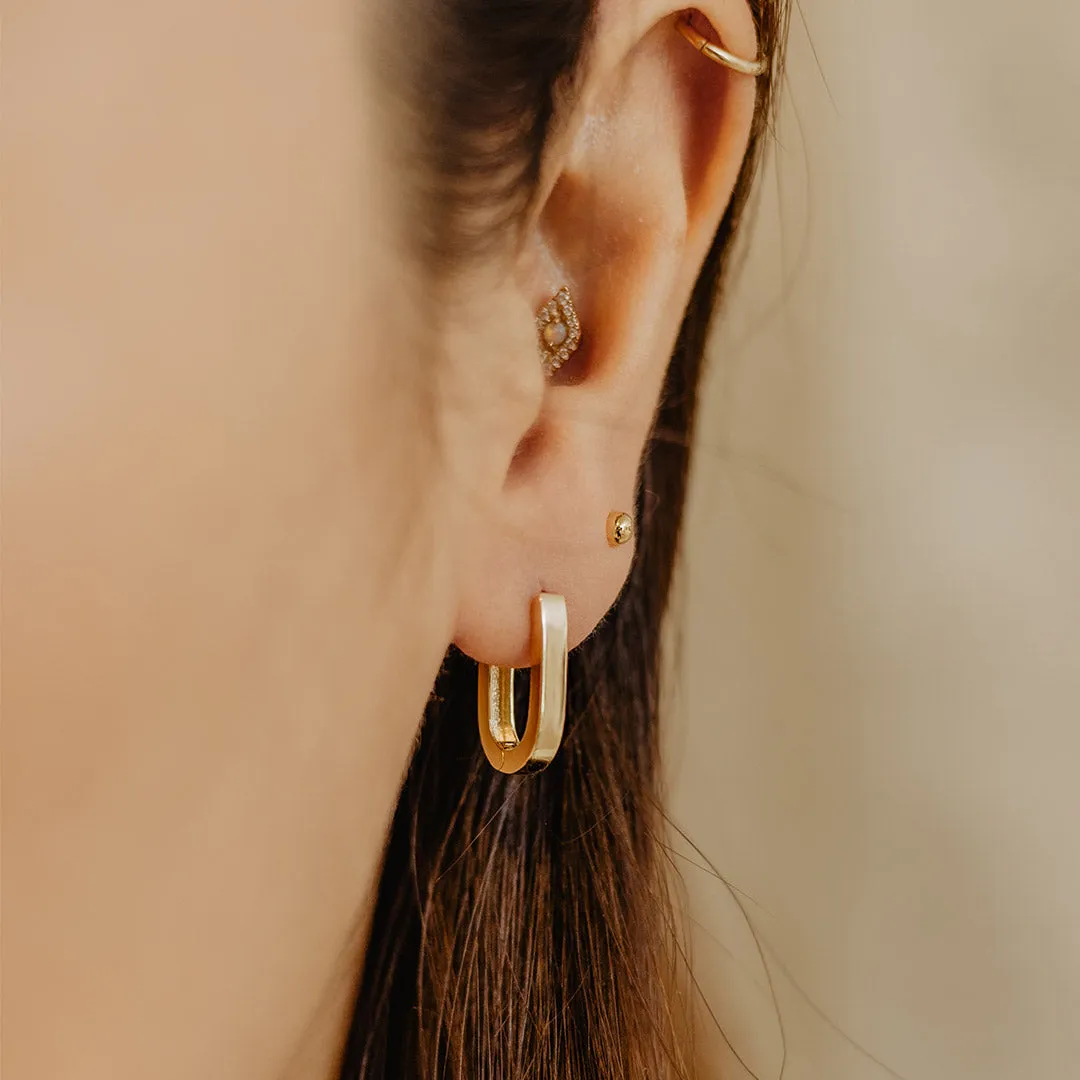 Solid Gold Bold Oval Hoops