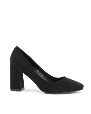 Stylish Black Fabric High Heel Pump