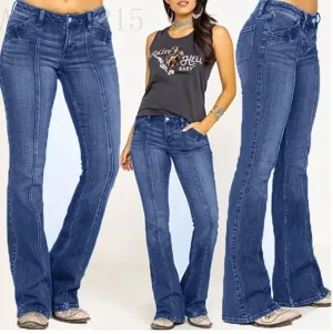 STYLISH BOOT CUT LOW-RISE DENIM JEANS