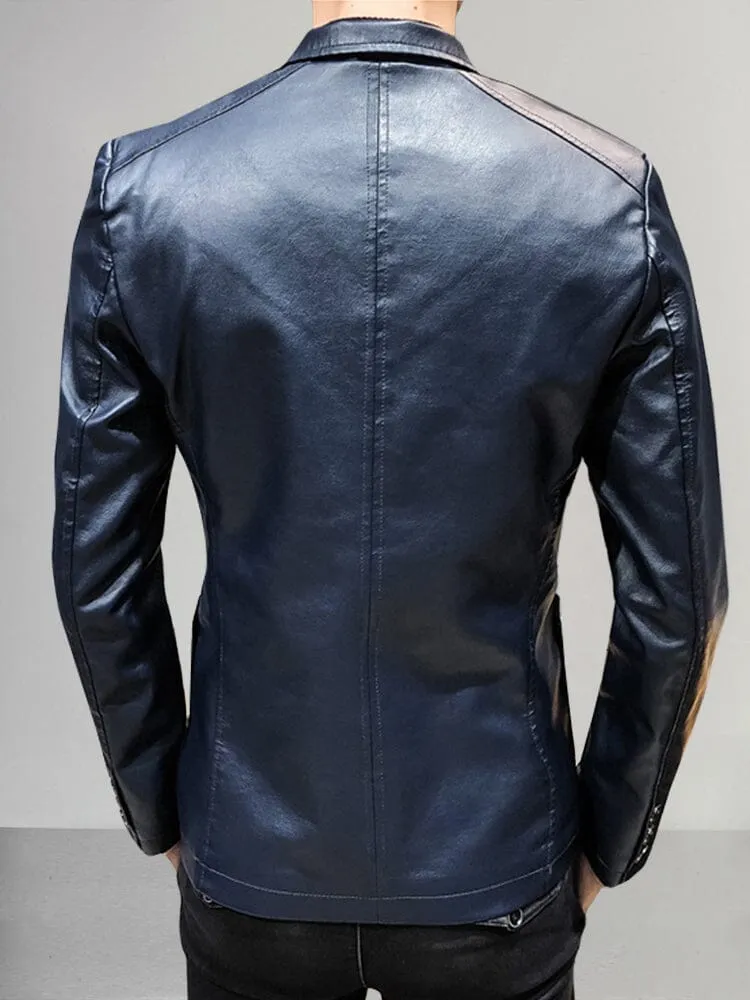 Stylish Classic Leather Blazer