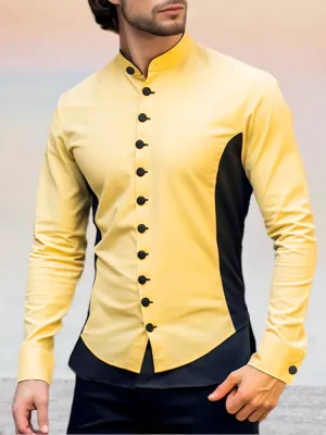 Stylish Contrast Color Fitted Shirt