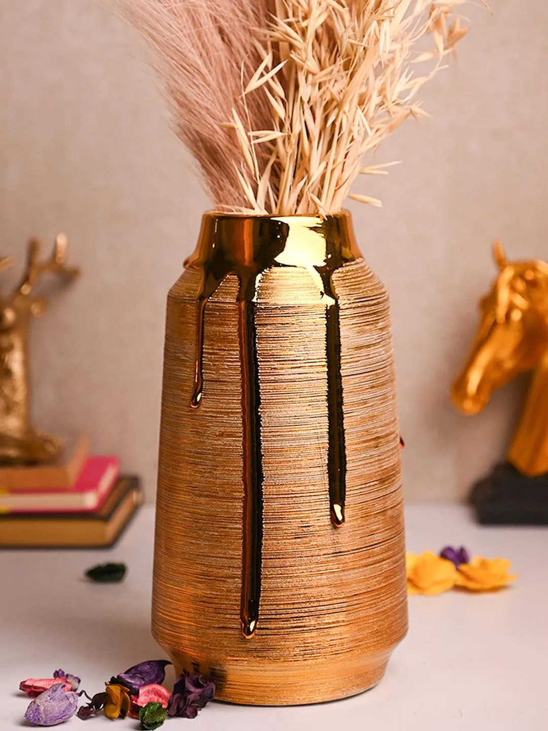 Stylish Golden Ceramic Vase