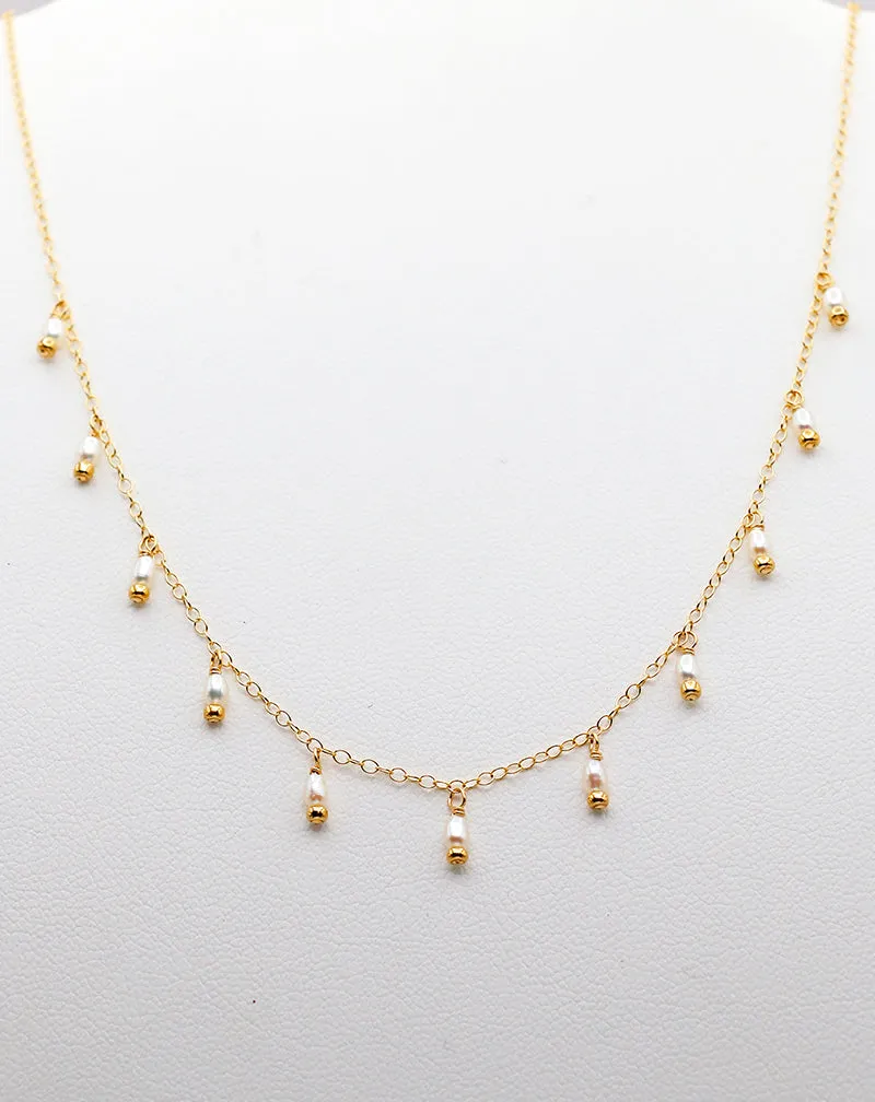 Susan Rifkin Pearl Multi Charm Necklace | 14k Gold Filled