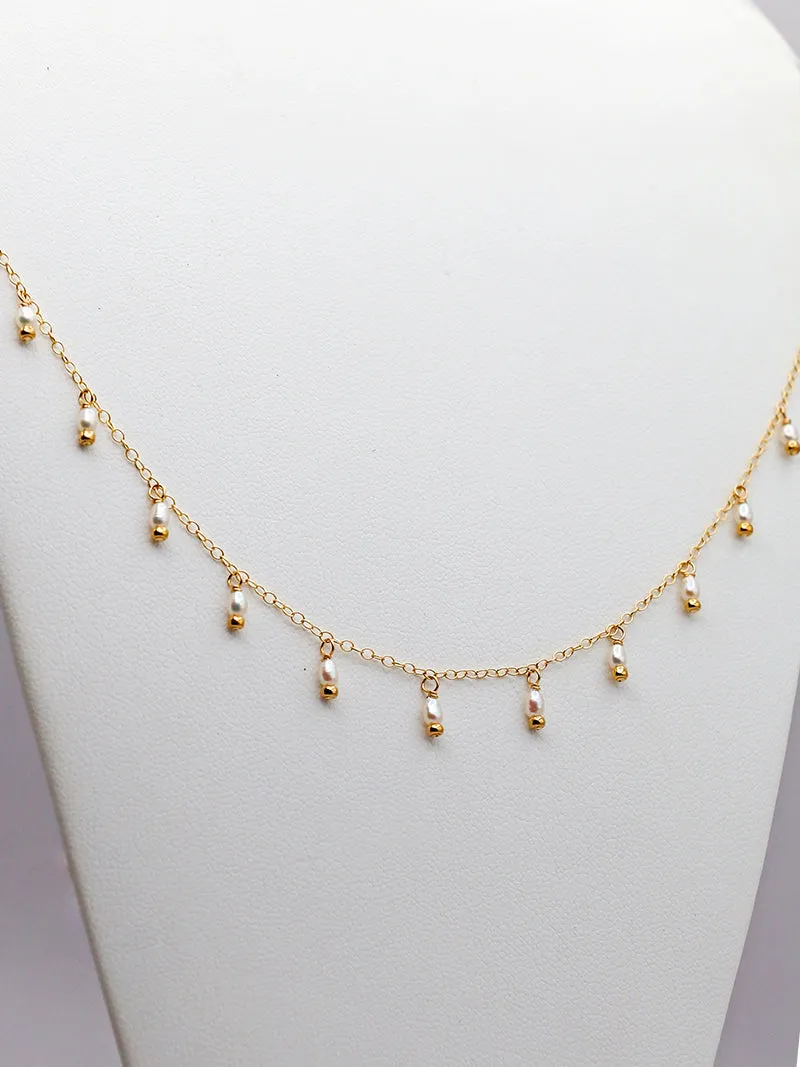 Susan Rifkin Pearl Multi Charm Necklace | 14k Gold Filled