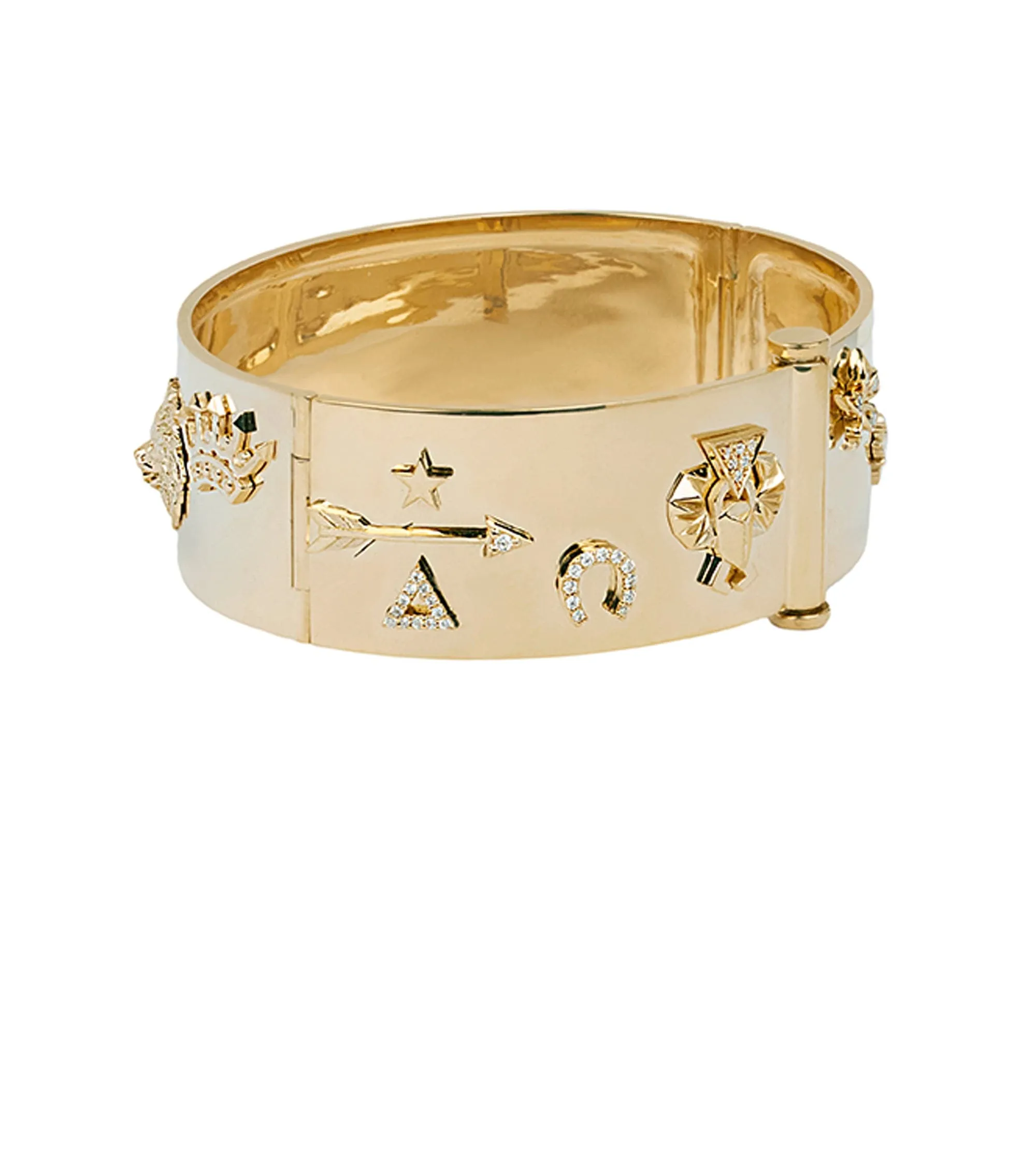 Symbols Wide Triptych Bangle