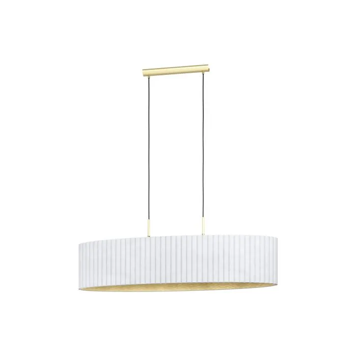 Tamaresco White and Brushed Brass 2 Light Modern Pendant