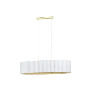 Tamaresco White and Brushed Brass 2 Light Modern Pendant