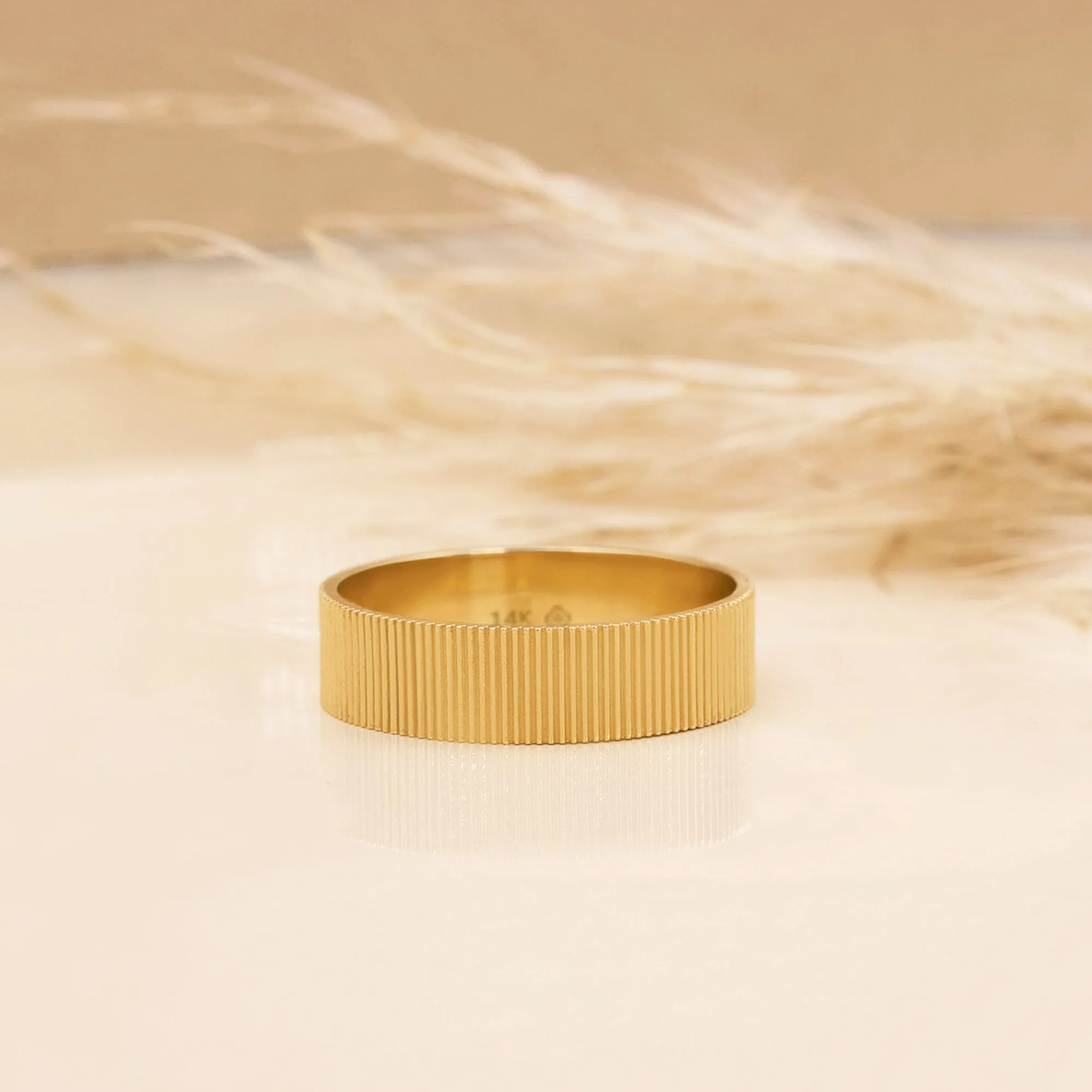 Textured Bold Wedding Band, Bonnie