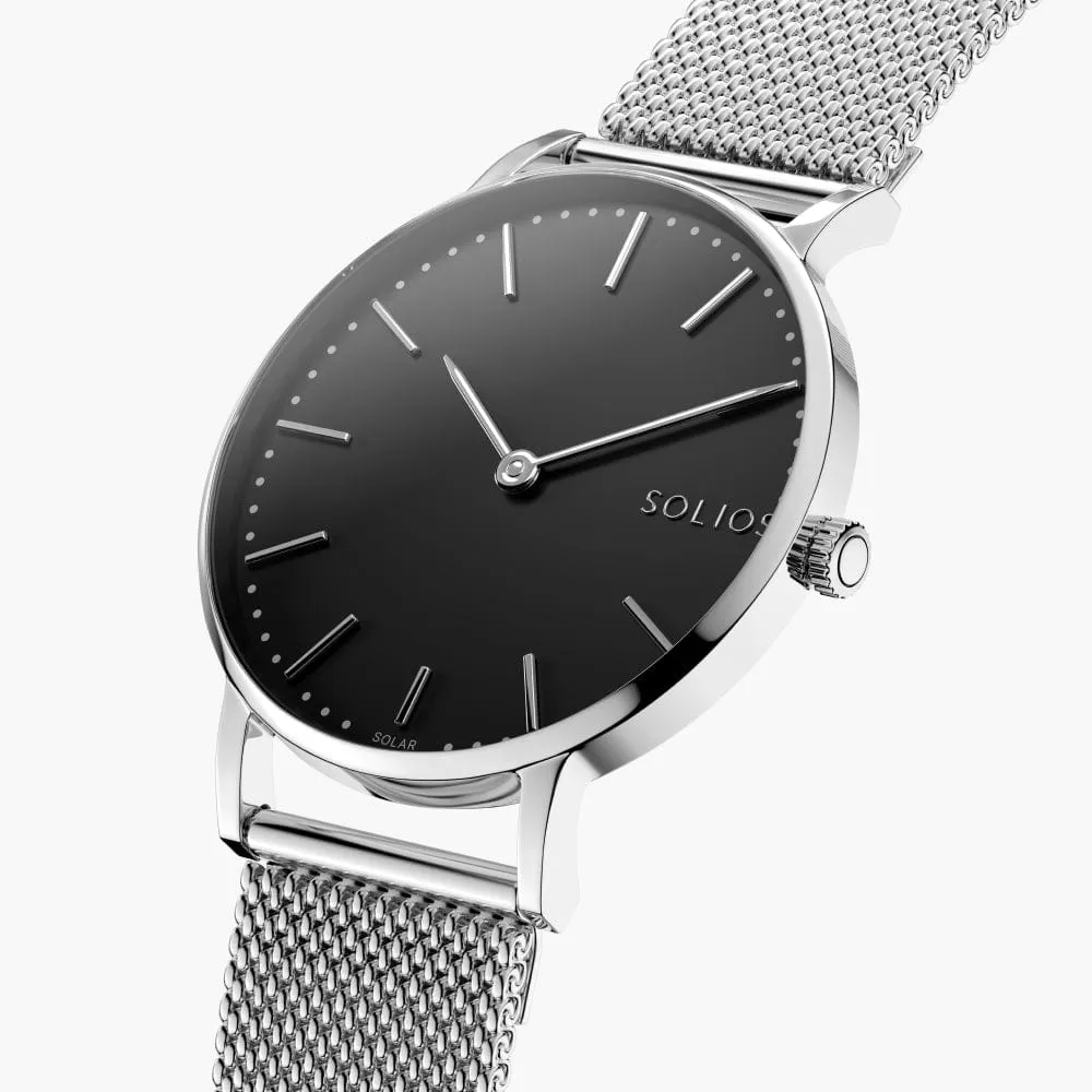 The Solar Classic | Black Dial - Silver Case