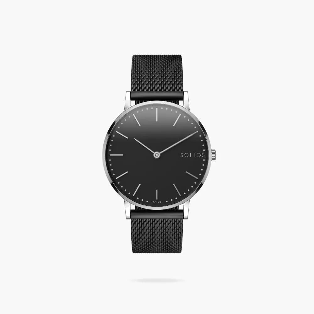 The Solar Classic | Black Dial - Silver Case