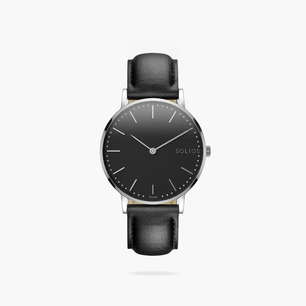 The Solar Classic | Black Dial - Silver Case