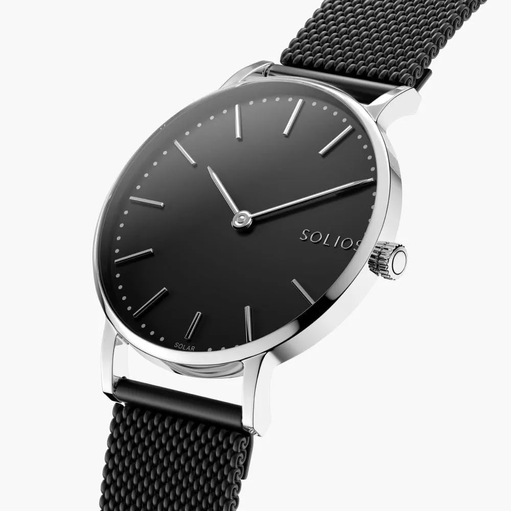 The Solar Classic | Black Dial - Silver Case